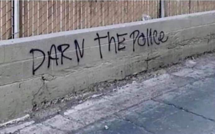 funny graffiti vandalism - riots have reached canada meme - Darn the police