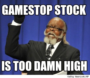 photo caption - Gamestop Stock Is Too Damn High Kathy KronicekAp