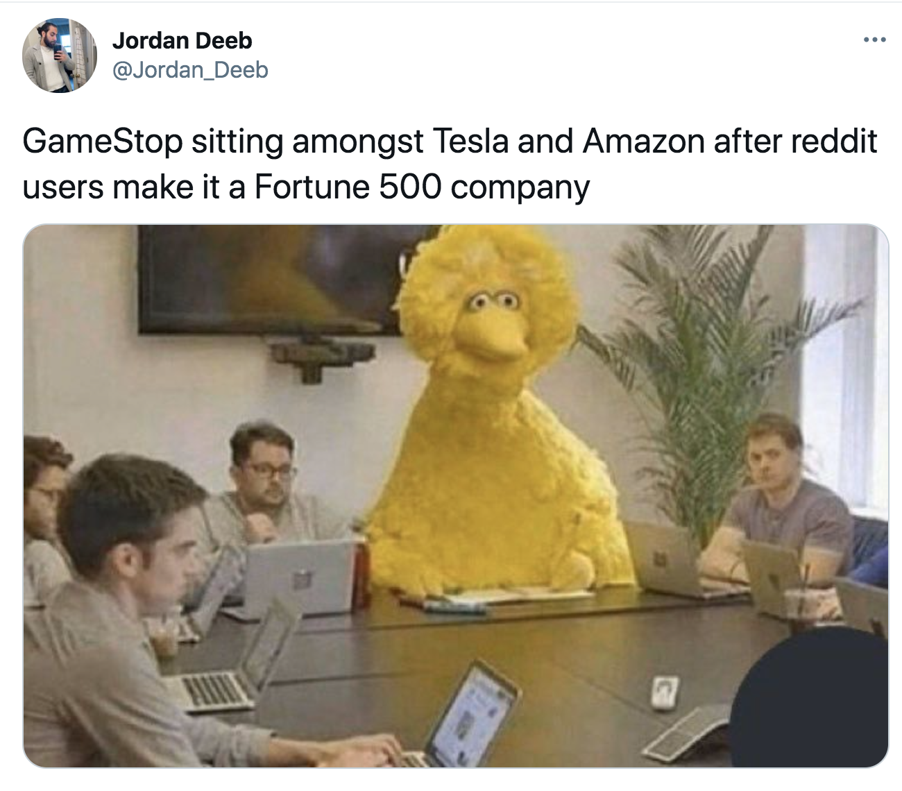 imposter among us memes - Jordan Deeb GameStop sitting amongst Tesla and Amazon after reddit users make it a Fortune 500 company