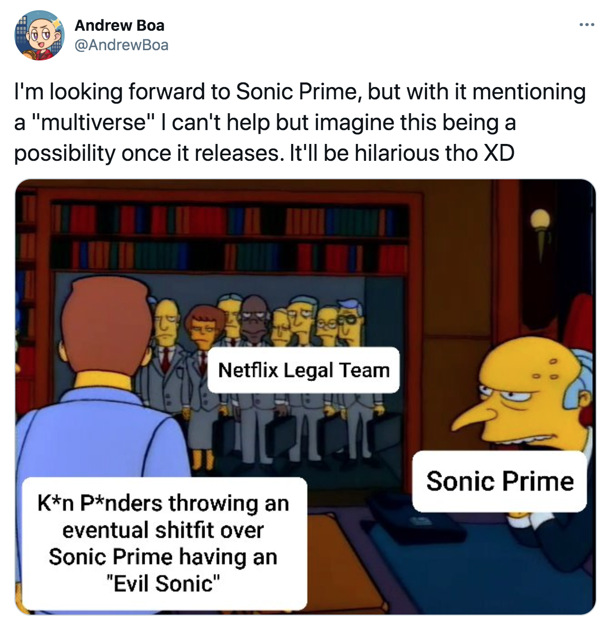 Sonic Prime Netflix - Andrew Boa I'm looking forward to Sonic Prime, but with it mentioning a