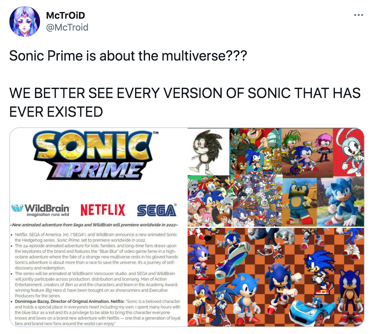 sonic athletics - Sonic Prime is about the multiverse??? We Better See Every Version Of Sonic That Has Ever Existed And w McTroiD imagination run wid Nirwanted adventure from Segard Wildwiem word 2007 ..And Wirelesne dette premiere The residing in bosh fo