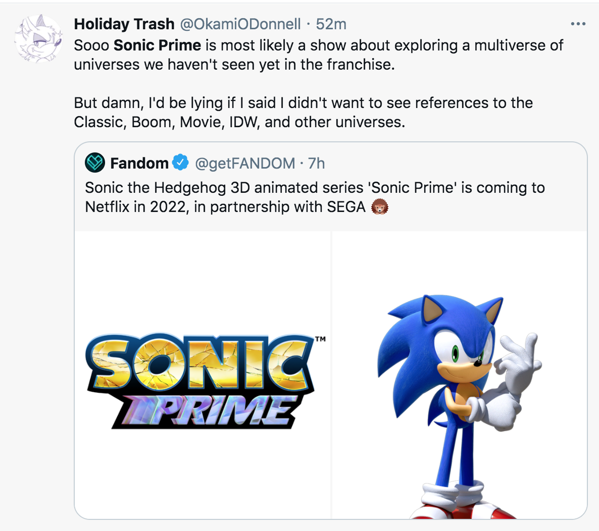 Sonic Prime Netflix - Sooo Sonic Prime is most ly a show about exploring a multiverse of universes we haven't seen yet in the franchise. But damn, I'd be lying if I said I didn't want to see references to the Classic, Boom, Movie, Idw,