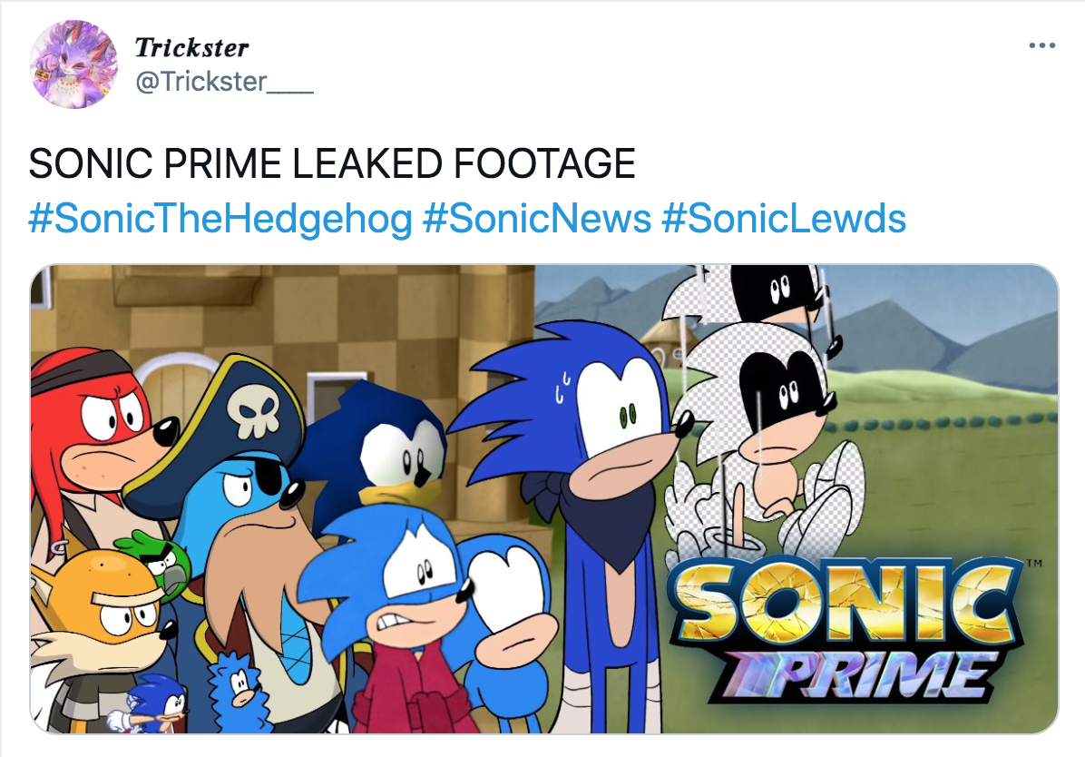 Sonic Prime Netflix - Trickster Sonic Prime Leaked Footage Hedgehog Sonic Prime