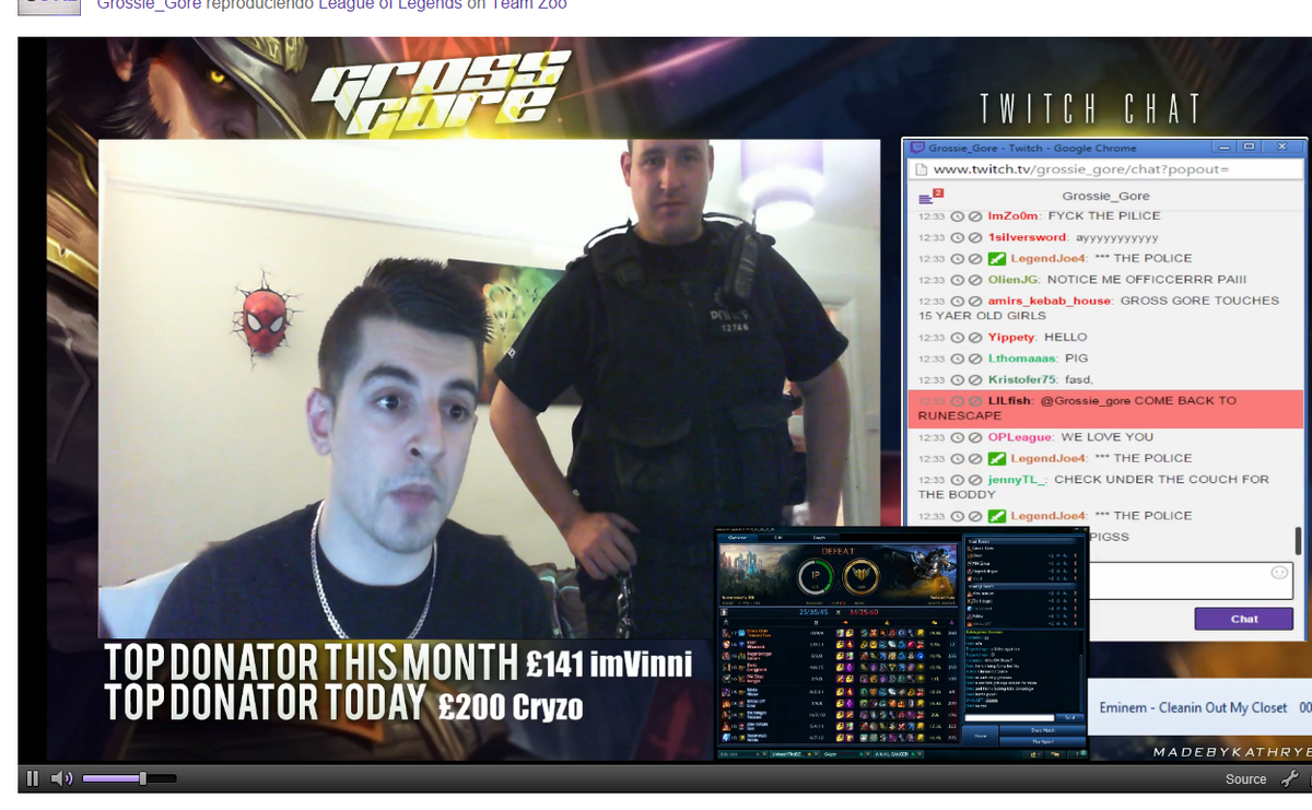 streamer getting swatted - Gross Gore being swatted live on stream while playing League of Legends