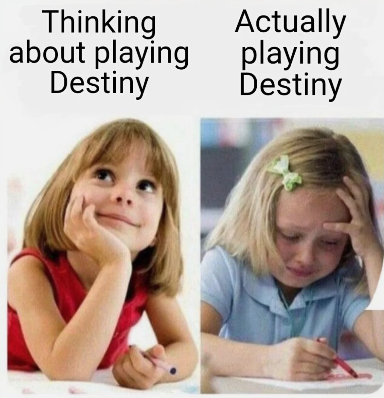 gaming meme - Thinking about playing Destiny Actually playing Destiny