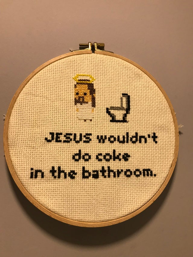 wtf pics - jesus wouldn't do coke in the bathroom