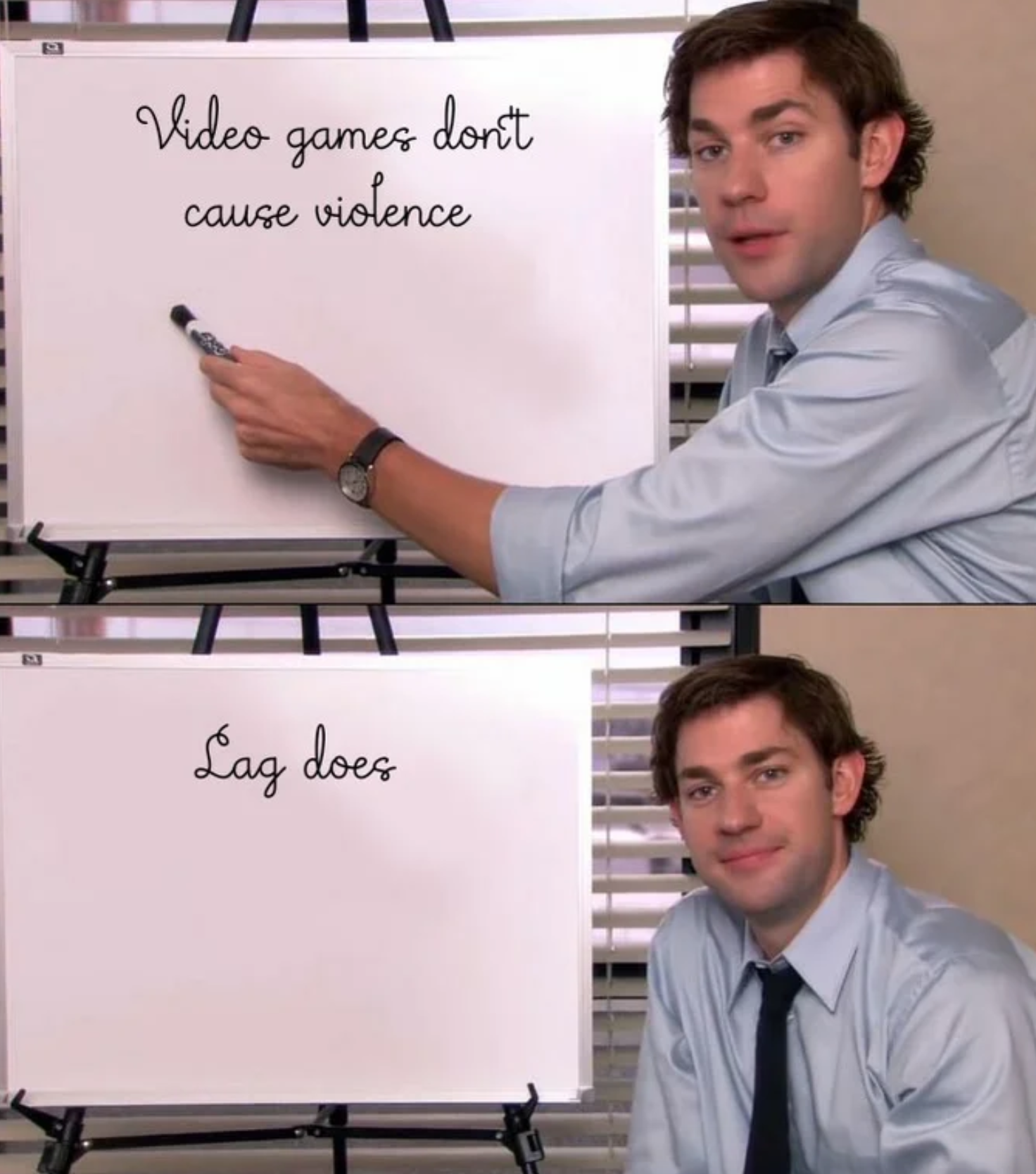 office quotes - Video games dont cause violence Lag does