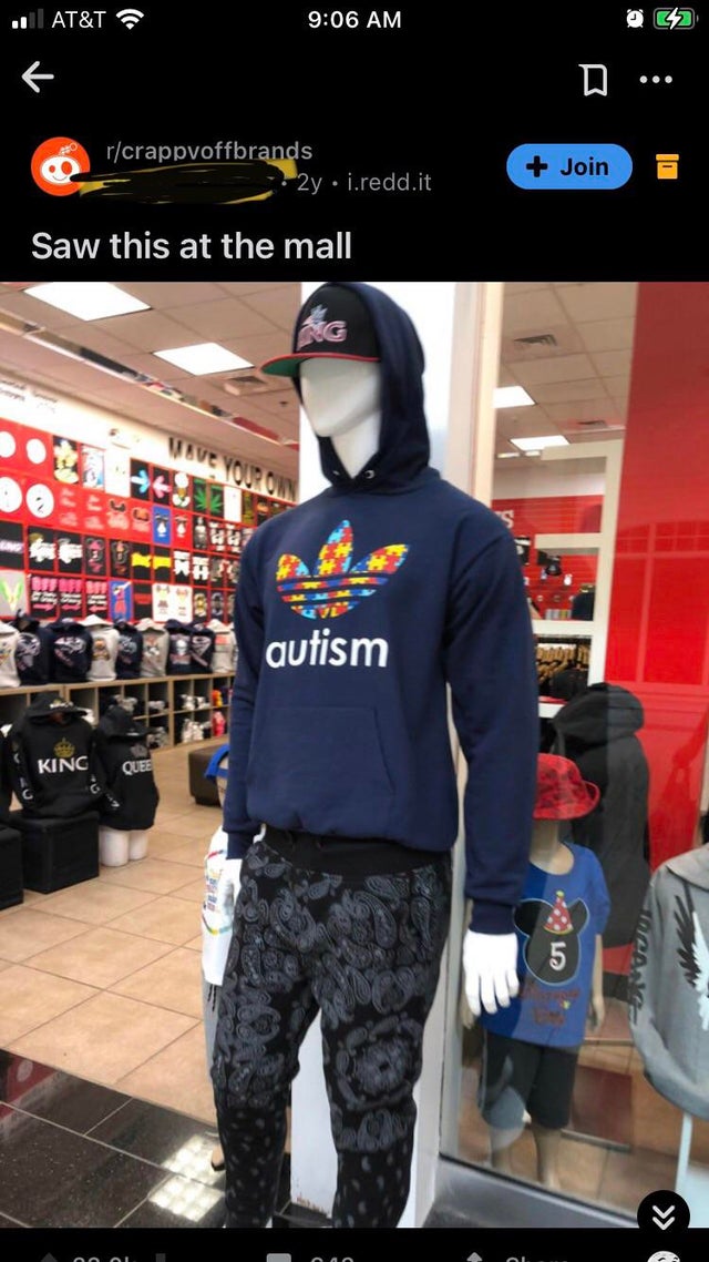 funny pics - Saw this at the mall autism adidas