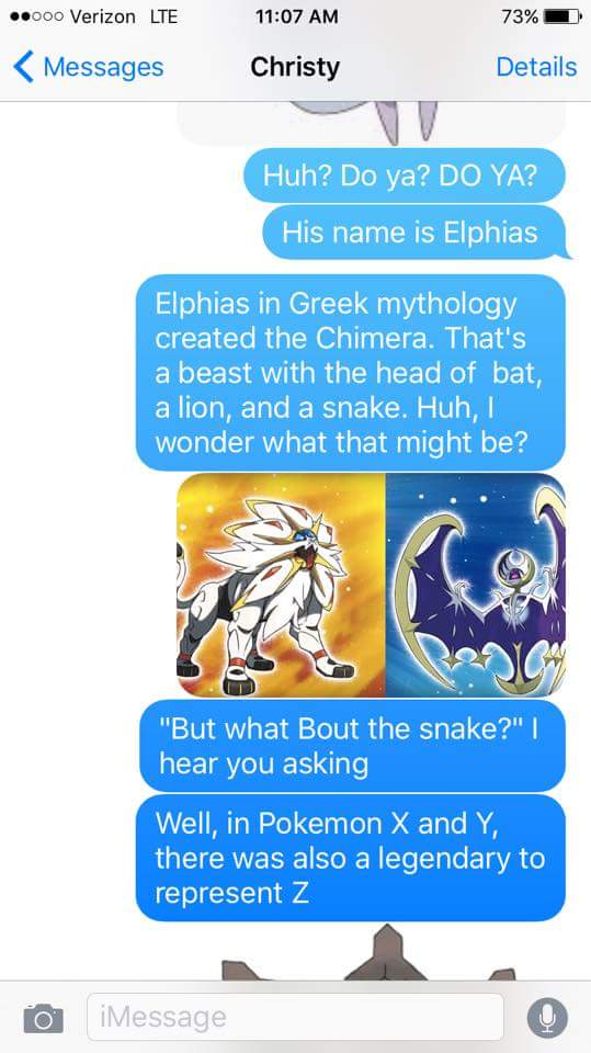 His name is Elphias. Elphias in greek mythology create the chimera. That's a beast with the head of bat, a lion, and a snake. Huh, I wonder what that might be? But what about the snake? I hear you asking.