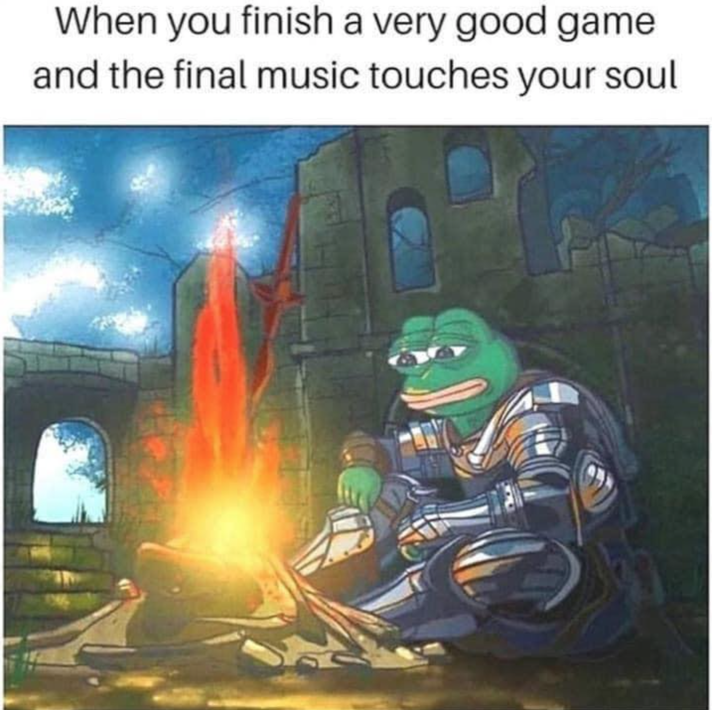 gaming memes - wish we could turn back time - When you finish a very good game and the final music touches your soul