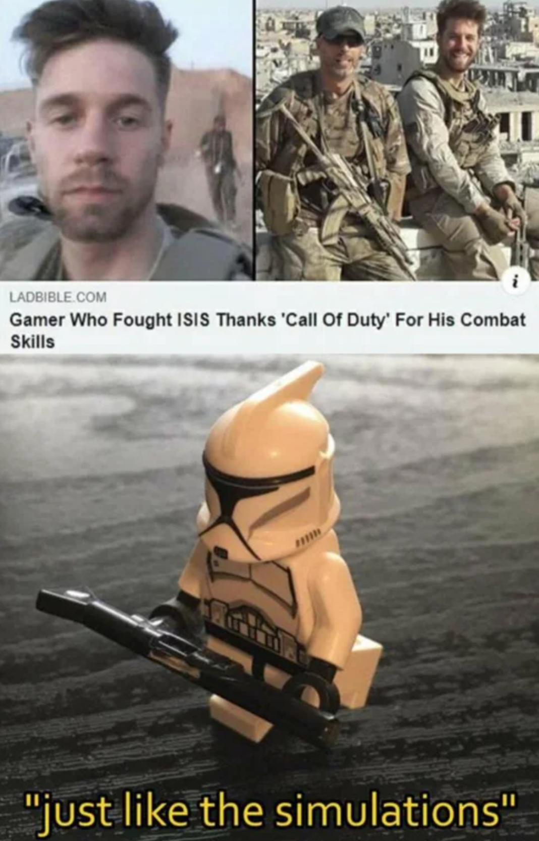 gaming memes - just like the simulations - Labble.Com Gamer Who Fought Isis Thanks 'Call of Duty' For His Combat Skills
