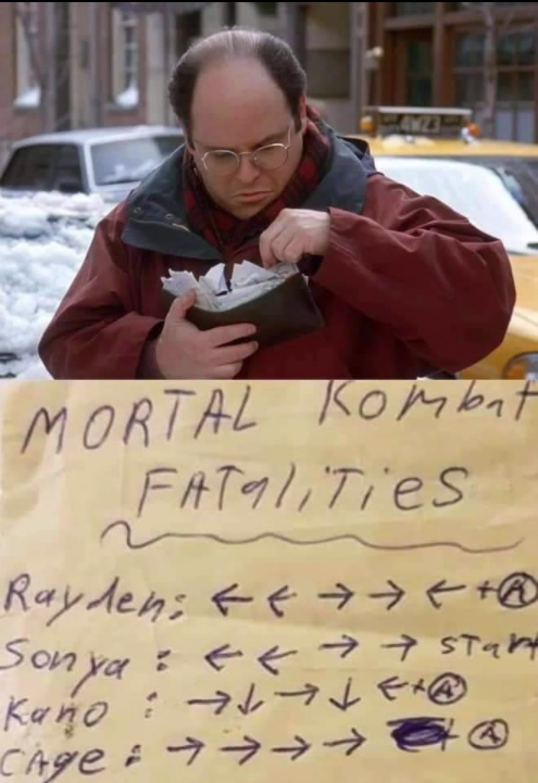 george costanza wallet - Mortal Kombat Fatalities Raydenite k to Et start Kano & E cAge Sonya