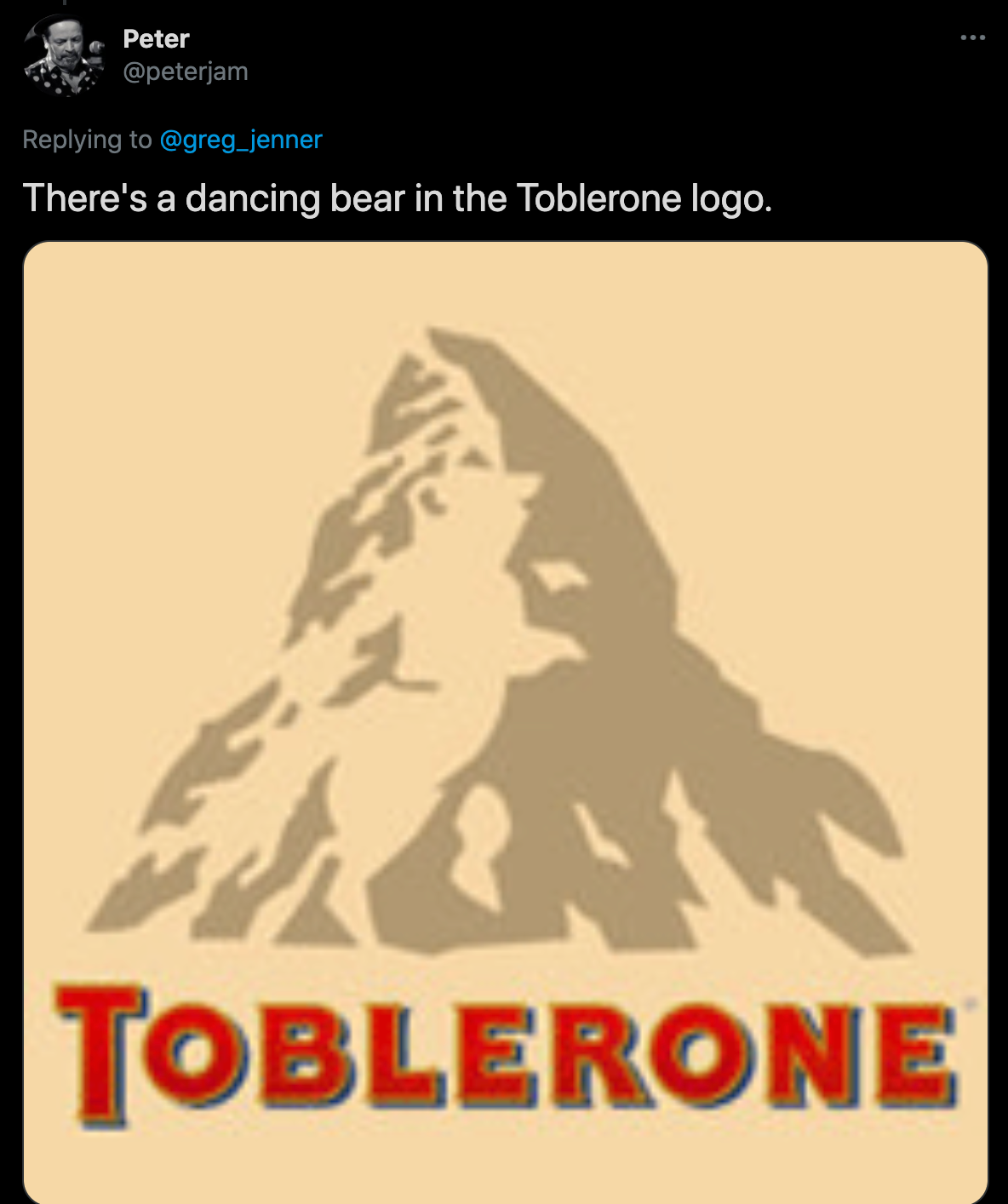 cool facts - There's a dancing bear in the Toblerone logo.