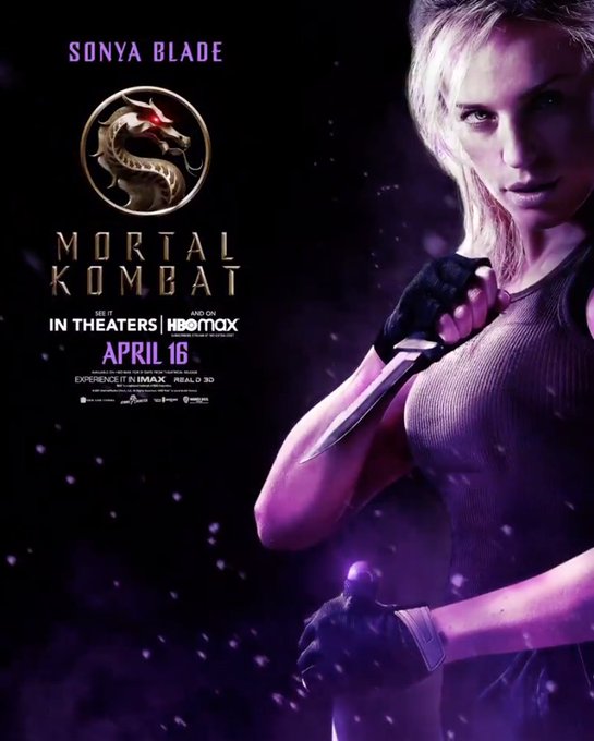 poster - Sonya Blade Mortal Kombat In Theaters HBomax April 16 See It And On Experience It Inimax Reald 3D