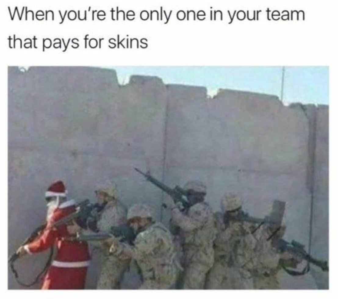 gaming memes -  you are the only one - When you're the only one in your team that pays for skins
