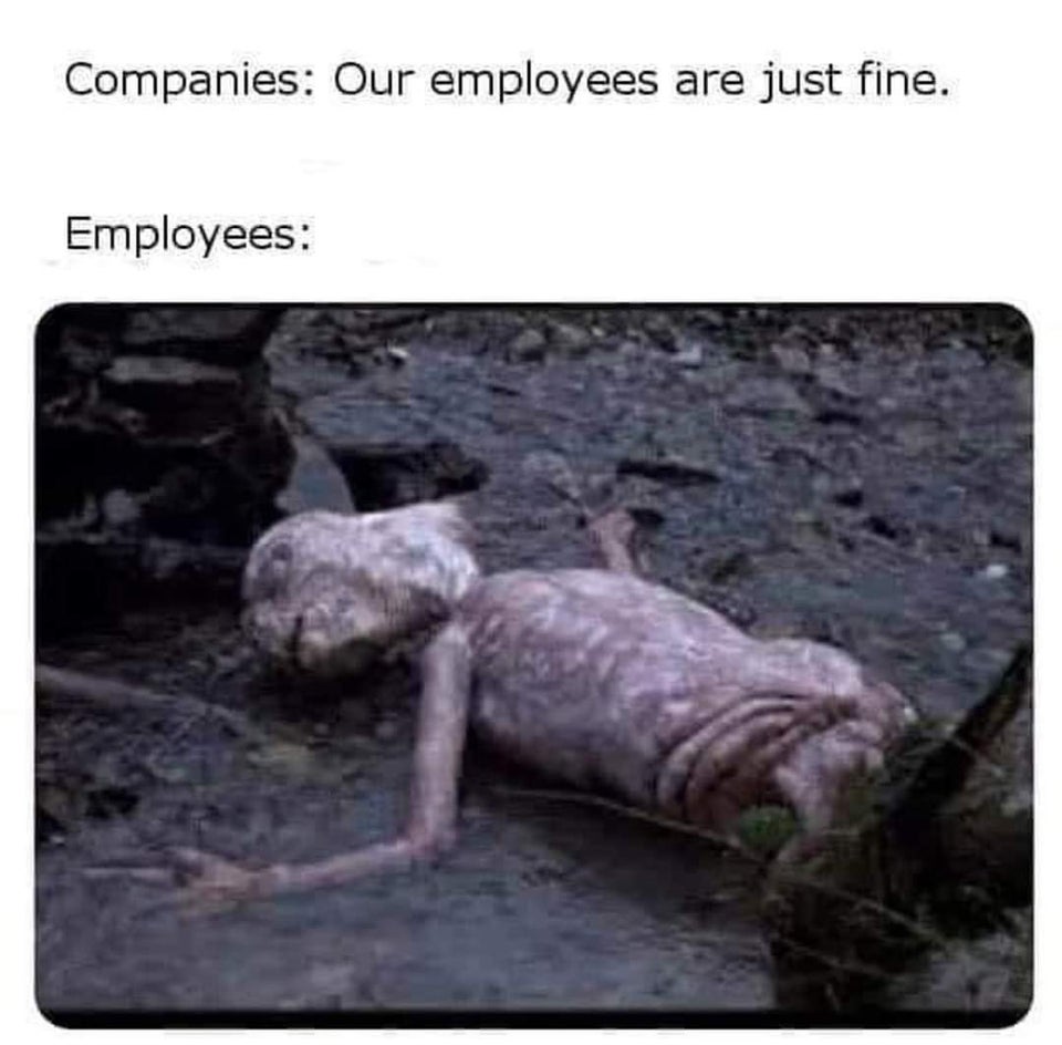 funny work memes - Companies Our employees are just fine. Employees