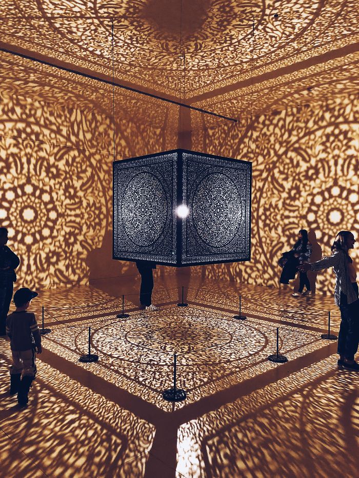 fascinating photos - This light cube exhibit at the Peabody Essex Museum.