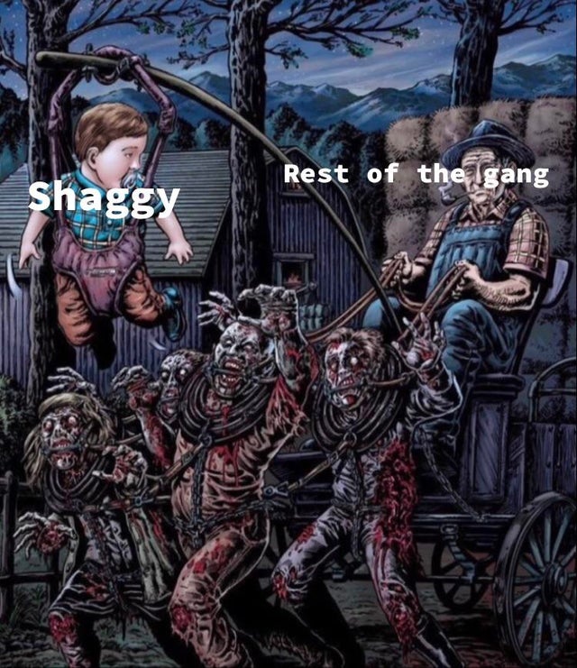funny memes - Zombies - Rest of the gang shaggy