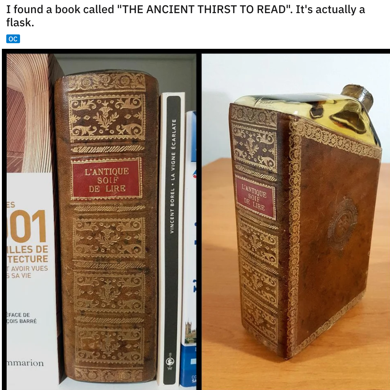 cool and funny pics - I found a book called the ancient thirst to read and it's actually a flask