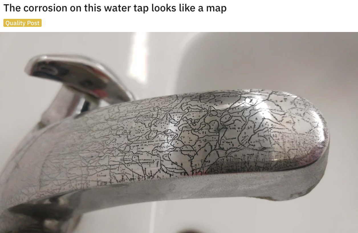 cool and funny pics - The corrosion on this water tap looks a map