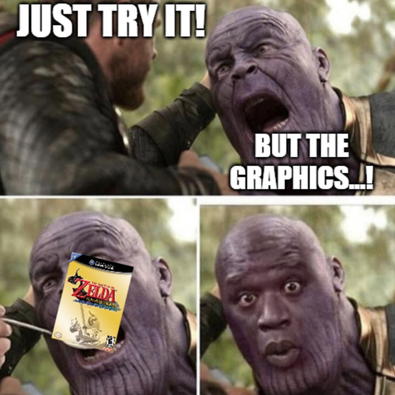 video game memes - thanos shaq meme template - Just Try It! But The Graphics...! Leida