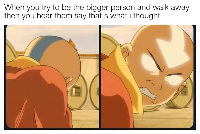 funny memes - When you try to be the bigger person and walk away then you hear them say that's what i thought