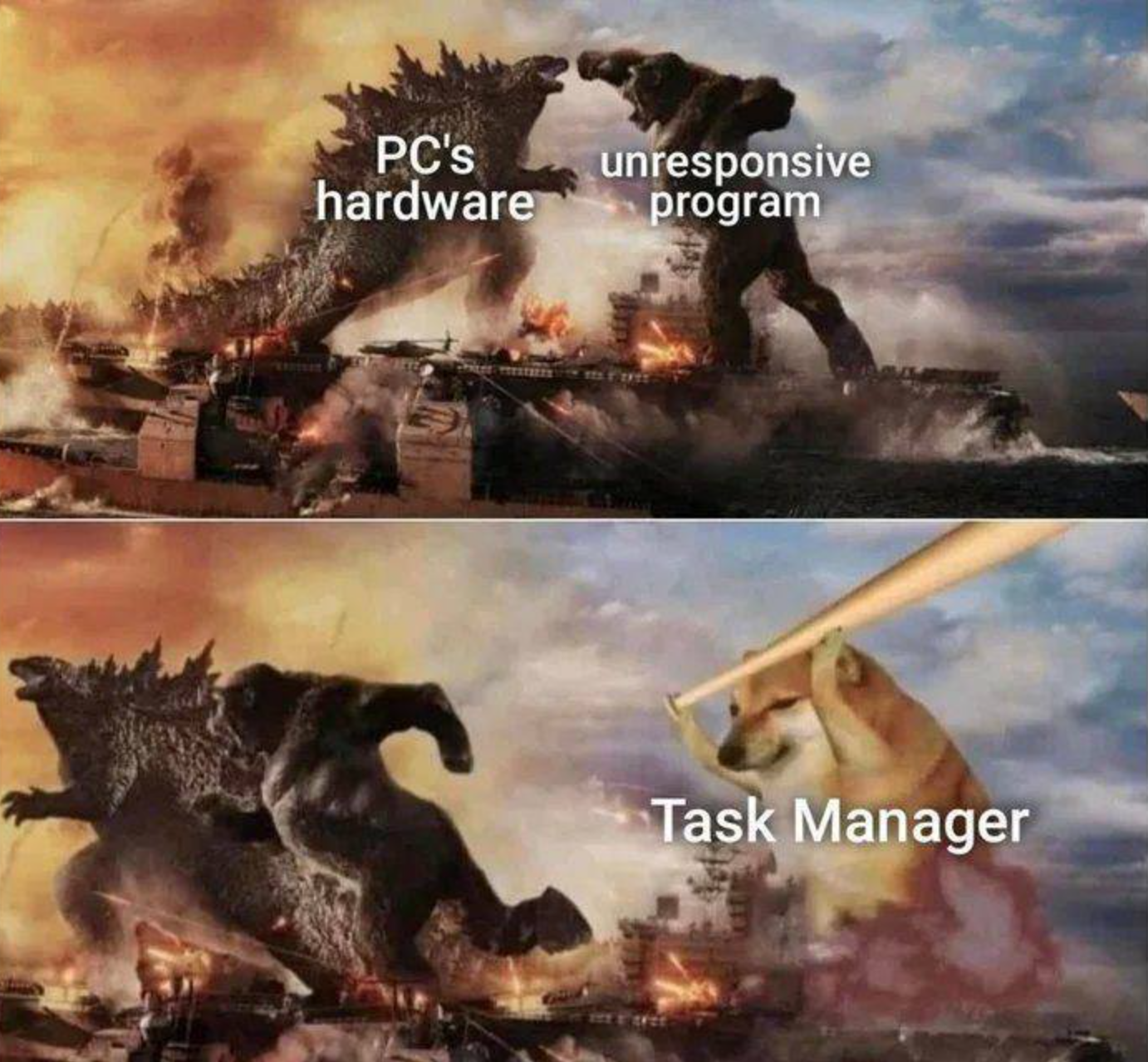 gaming memes and pics - Pc's hardware unresponsive program Task Manager