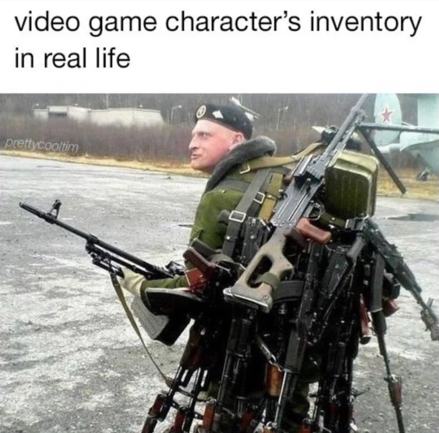 gaming memes and pics - putin ivan meme - video game character's inventory in real life pretty cooltim