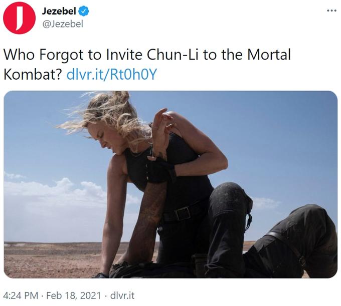 gaming memes - mortal kombat movie first look - 0 Jezebel Who Forgot to Invite ChunLi to the Mortal Kombat? dlvr.itRtOhOY . . dlvr.it