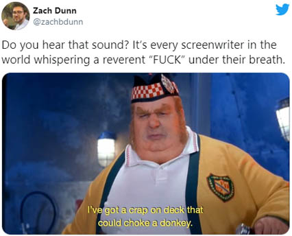 wandavision-memes-gordo cabron austin powers - Zach Dunn Do you hear that sound? It's every screenwriter in the world whispering a reverent "Fuck" under their breath. I've got a crap on deck that could choke a donkey.