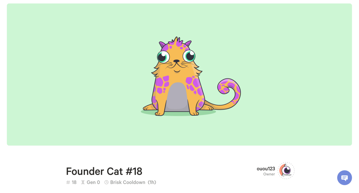nfts non-fungible tokens - founder cat 18 cryptokitty