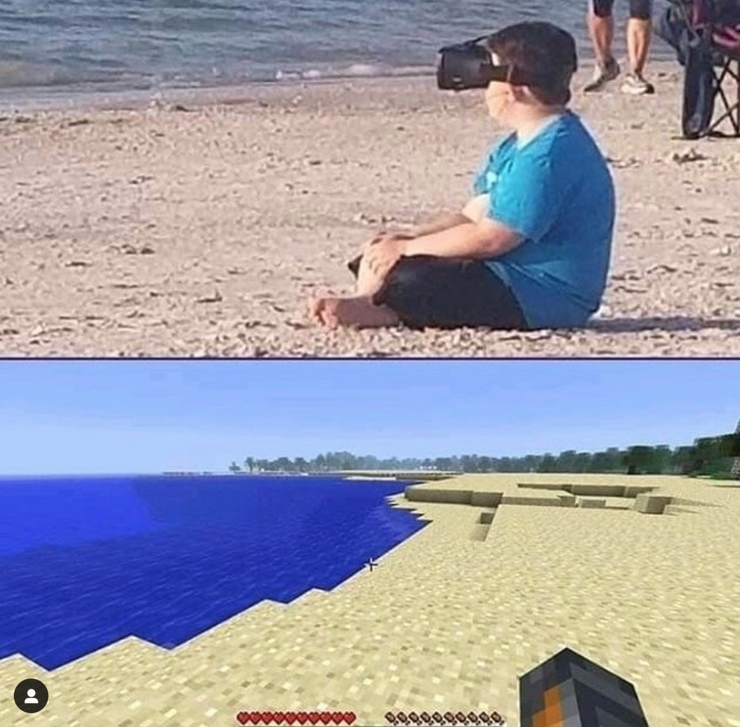 gaming memes - minecraft beach meme