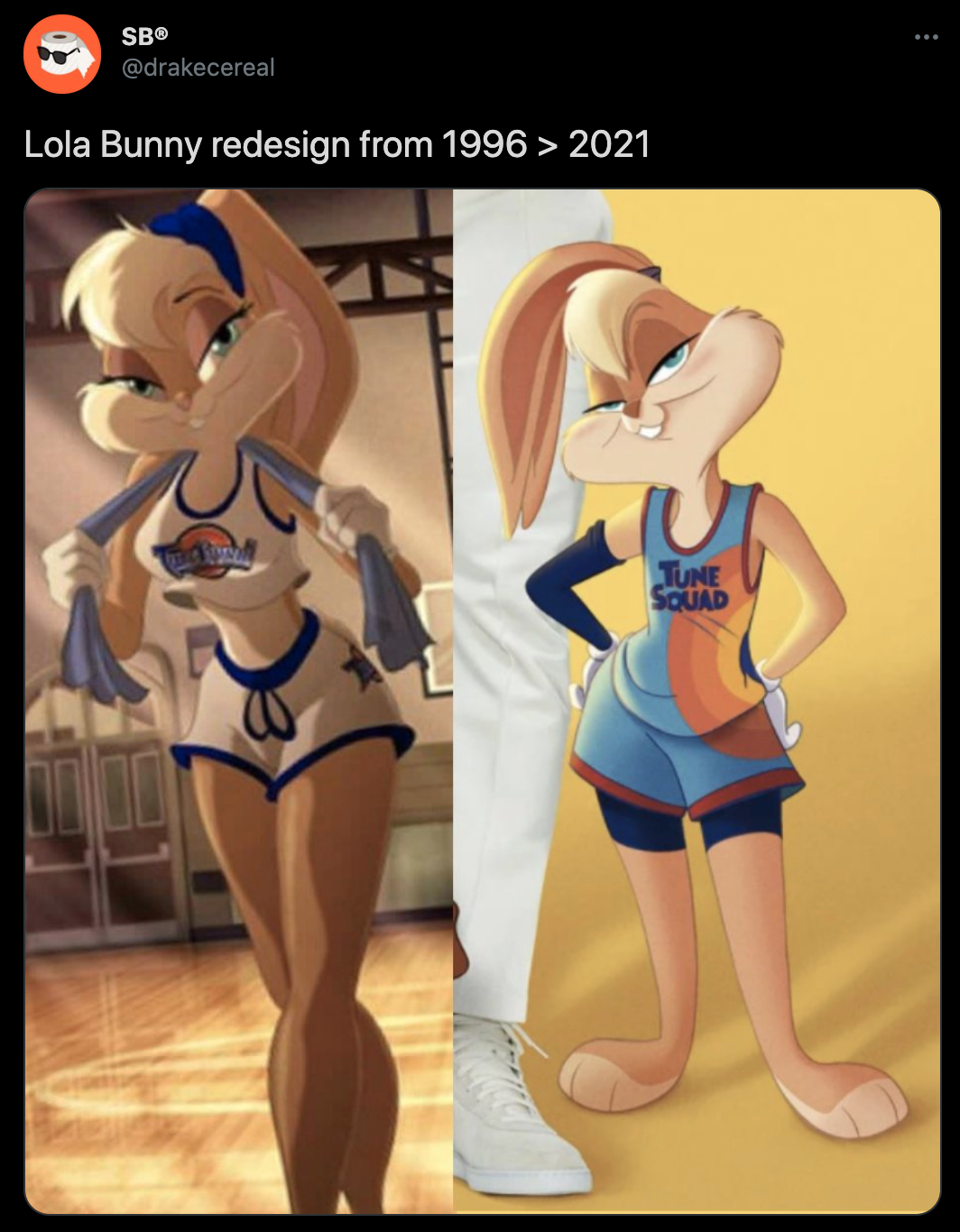 Lola Bunny redesign from 1996 > 2021