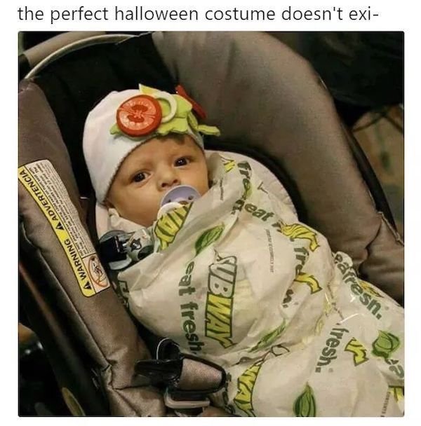 awesome parents - best baby halloween costumes - the perfect halloween costume doesn't exi eat A Warning A Advertencia cat fresh Subway Patresn. fresh