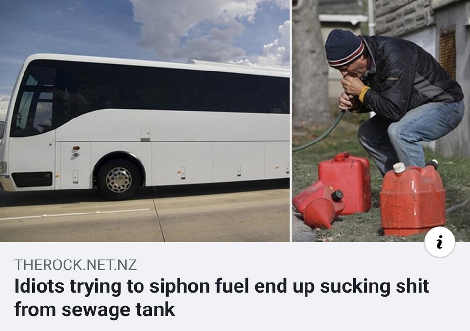 Idiots trying to siphon fuel end up sucking shit from sewage tank