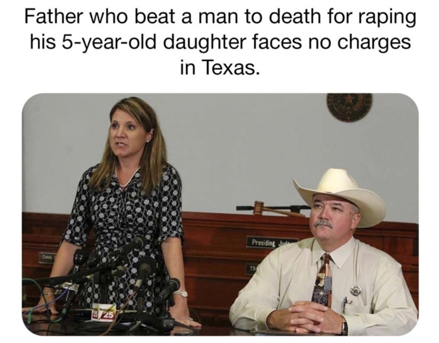 Father who beat a man to death for raping his 5 year old daughter faces no charges in Texas.