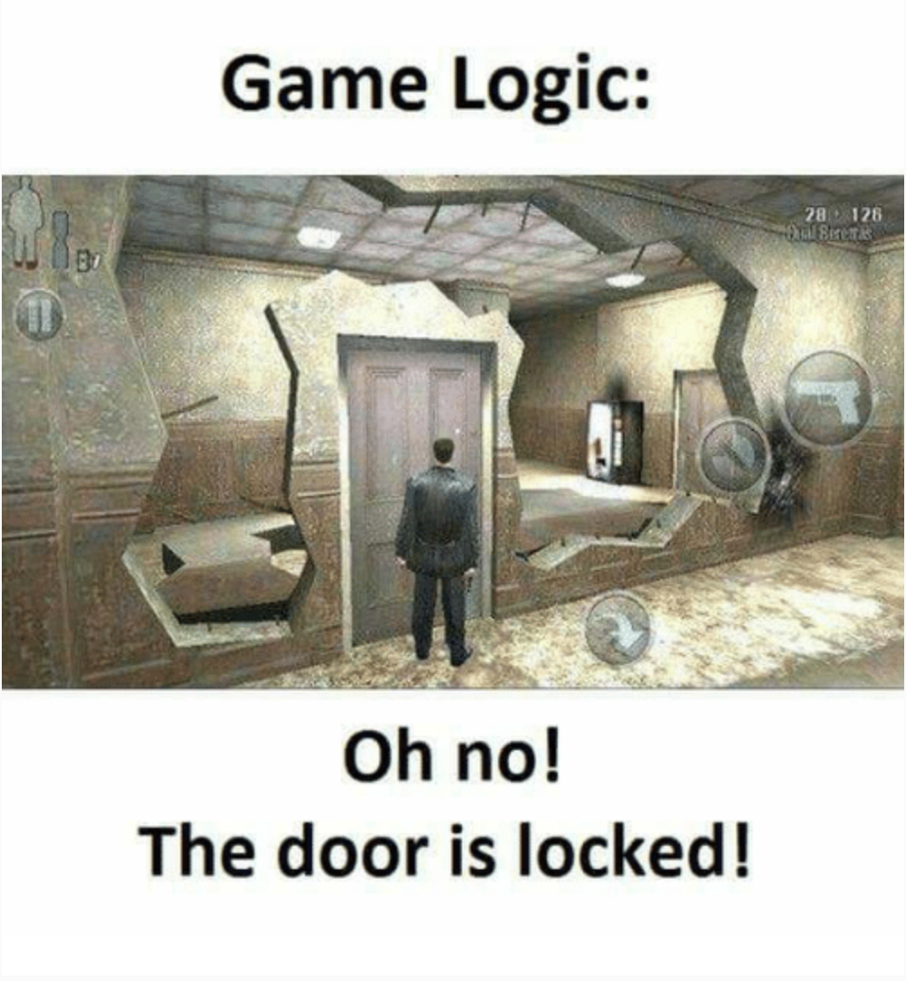 door is locked meme - Game Logic 28 126 Ateit Ba Oh no! The door is locked!