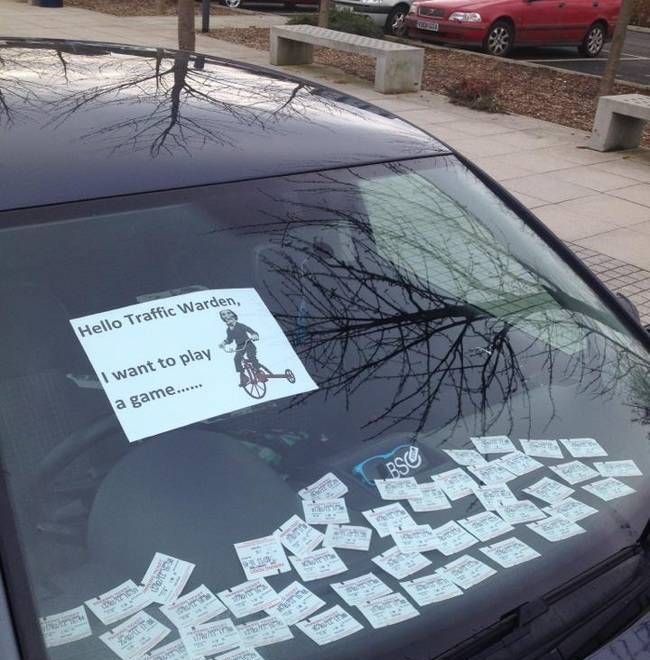 funny pics - Hello Traffic Warden, I want to play a game.....