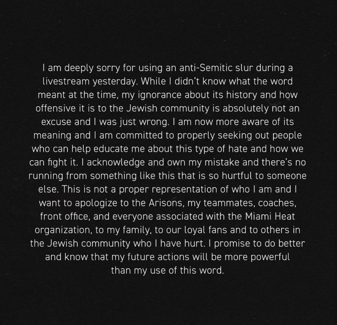 Meyers Leonard Anti-Semitic Slur - bełżec, lublin voivodeship - I am deeply sorry for using an antiSemitic slur during a livestream yesterday. While I didn't know what the word meant at the time, my ignorance about its history and how offensive it is to t