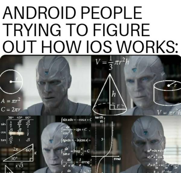 awesome pics - Android People Trying To Figure Out How Ios Works trh 3 3 At A 772 C 2707 Vr 30 45 50 1 sin xdx cosx tu 1 10 sin Oon 6% televe te Cos tan jtgxdx Incosxl 2x 609 X 30 V3 heyc dx Inta sinx dx end Greg