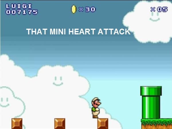 funny gaming memes - super mario mini heart attack