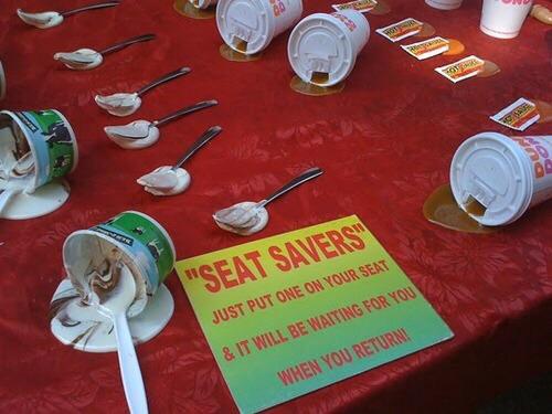 funny dumb life hacks - seat savers