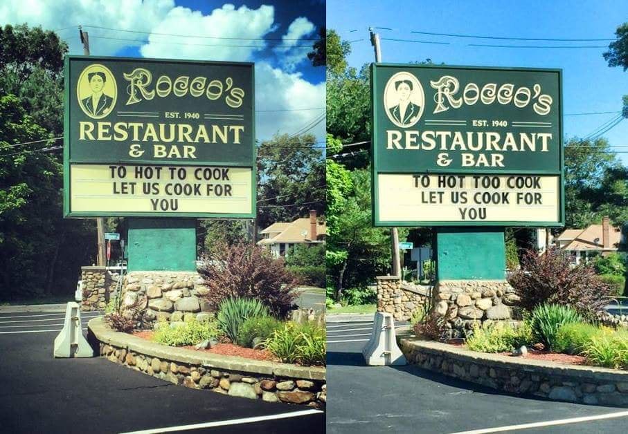 funny repair fails - rocco's wilmington - Rocco's Rocco's Est. 1940 Est. 1940 Restaurant & Bar To Hot To Cook Let Us Cook For You Restaurant & Bar To Hot Too Cook Let Us Cook For You To
