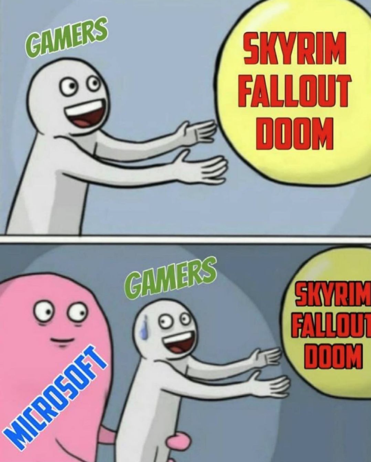 funny gaming memes - life on hard mode meme - Gamers Skyrim Fallout Doom Gamers Skyrim Fallout Doom Microsoft