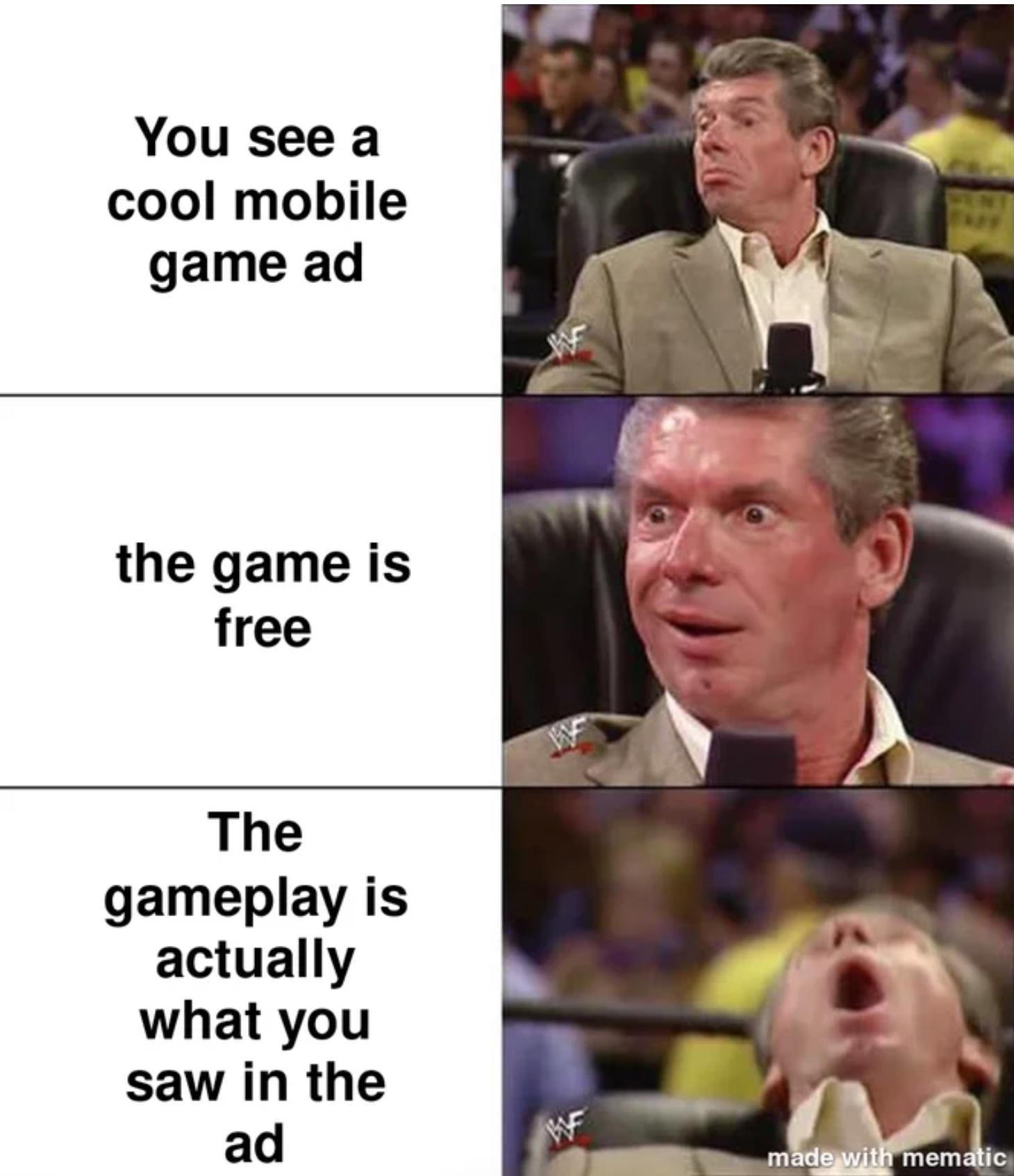 funny gaming memes - husband material meme - You see a cool mobile game ad the game is free The gameplay is actually what you saw in the ad F made with mematic
