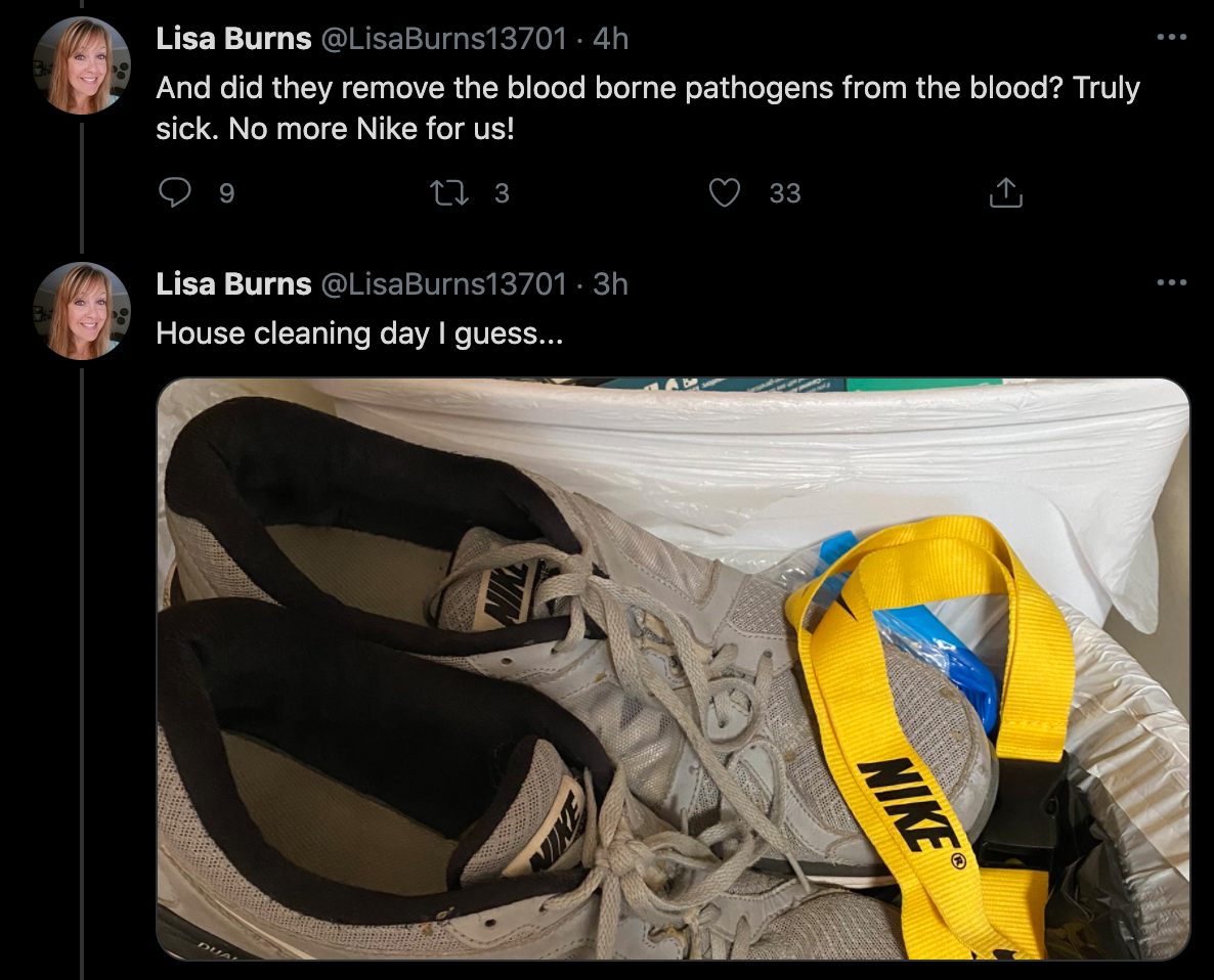 lil nas x nike satan shoes - And did they remove the blood borne pathogens from the blood? Truly sick. No more Nike for us! - House cleaning day I guess... Nike
