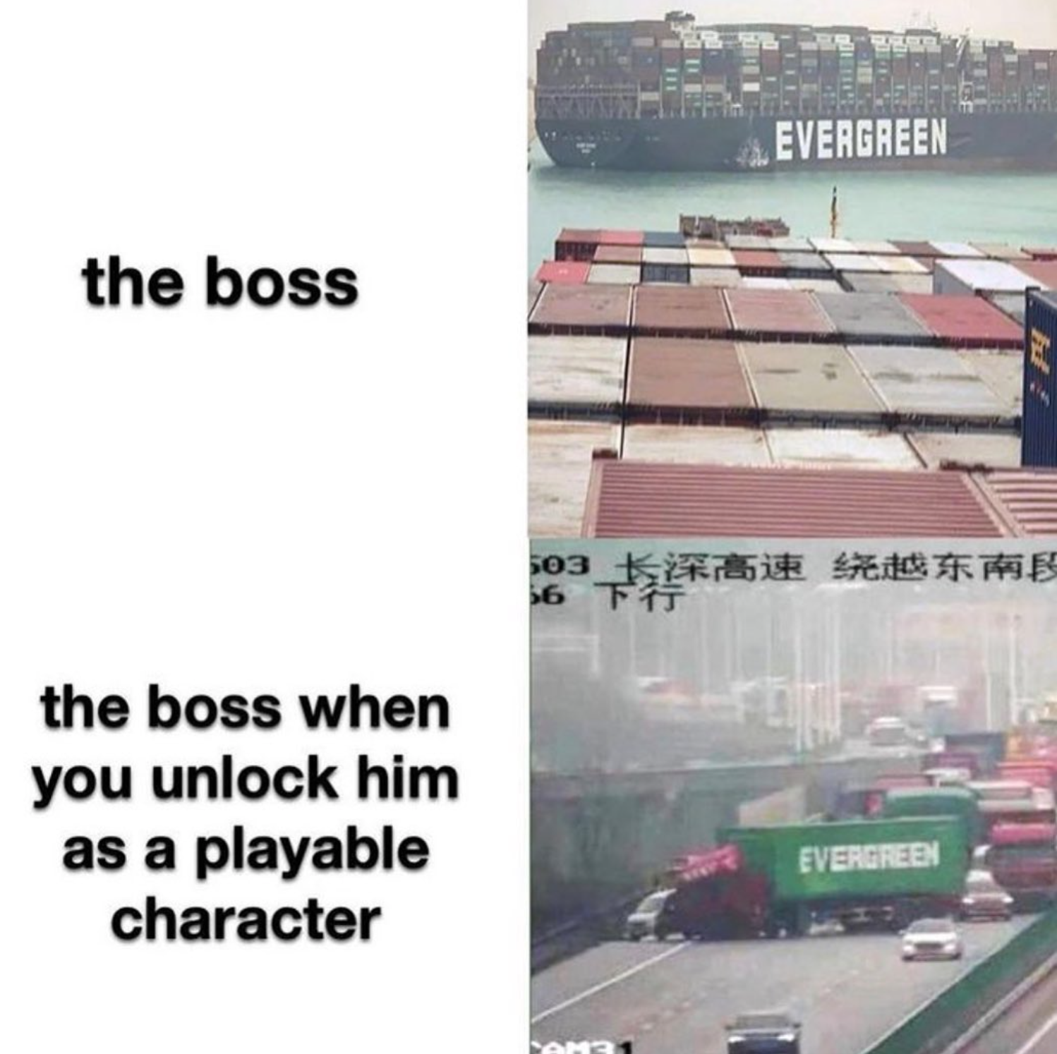 funny gaming memes - you break it you buy - Evergreen the boss 03 56 Fit the boss when you unlock him as a playable character Evergreen