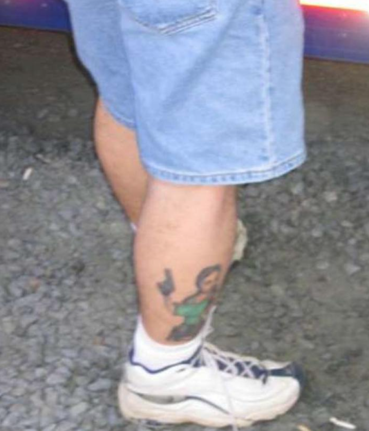 terrible gamer tattoos human leg