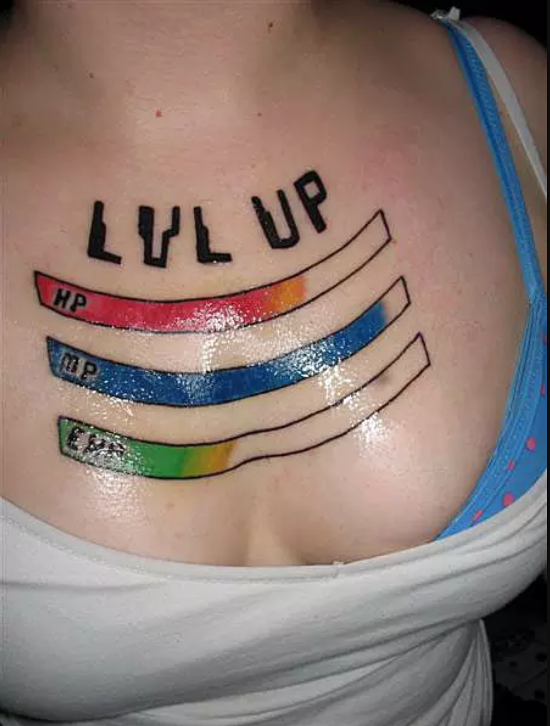 terrible gamer tattoos tattoos worst of the worst - Lvl Up Hp Cup