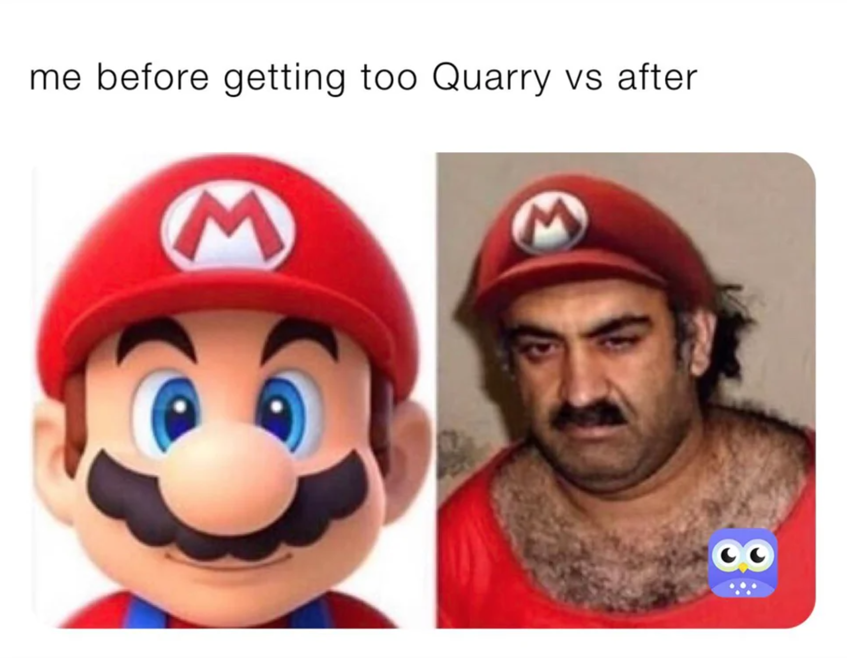 Outriders Memes - super mario head - me before getting too Quarry vs after M